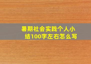 暑期社会实践个人小结100字左右怎么写