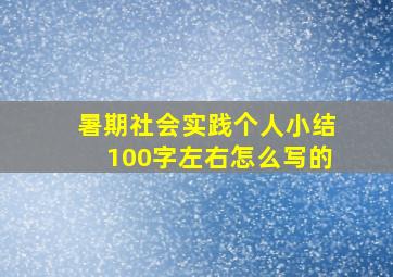 暑期社会实践个人小结100字左右怎么写的