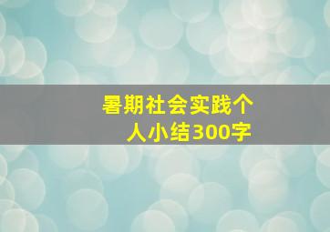 暑期社会实践个人小结300字