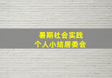 暑期社会实践个人小结居委会