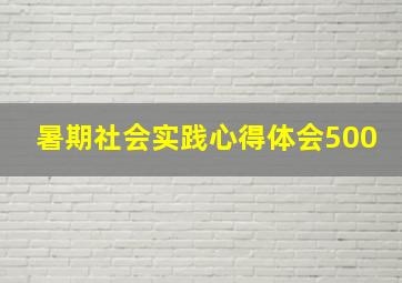 暑期社会实践心得体会500