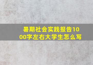 暑期社会实践报告1000字左右大学生怎么写