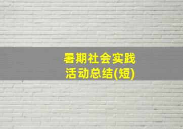 暑期社会实践活动总结(短)