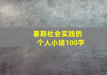 暑期社会实践的个人小结100字