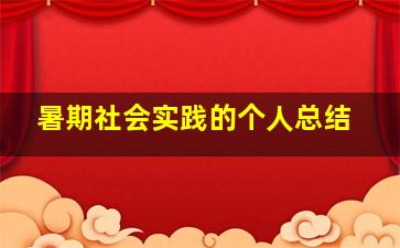 暑期社会实践的个人总结