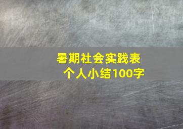 暑期社会实践表个人小结100字