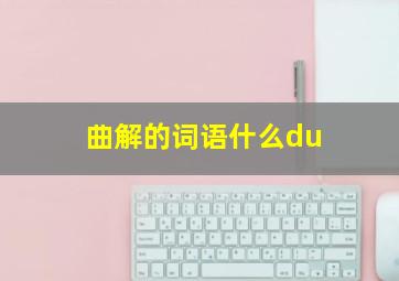 曲解的词语什么du