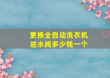 更换全自动洗衣机进水阀多少钱一个