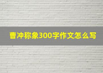 曹冲称象300字作文怎么写