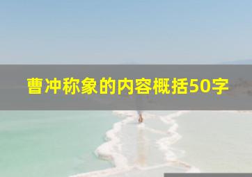 曹冲称象的内容概括50字