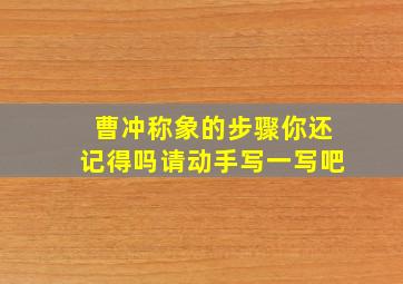 曹冲称象的步骤你还记得吗请动手写一写吧