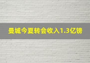 曼城今夏转会收入1.3亿镑