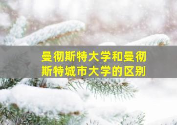 曼彻斯特大学和曼彻斯特城市大学的区别