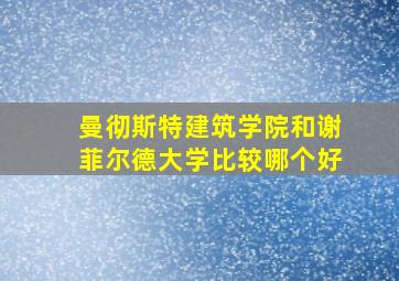 曼彻斯特建筑学院和谢菲尔德大学比较哪个好