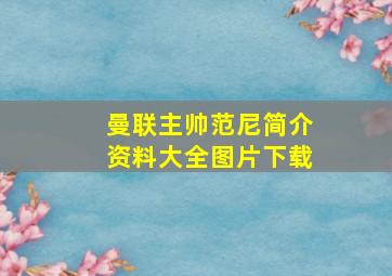 曼联主帅范尼简介资料大全图片下载