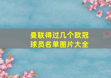 曼联得过几个欧冠球员名单图片大全