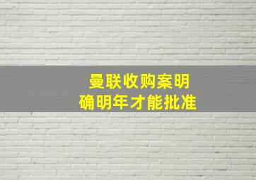 曼联收购案明确明年才能批准