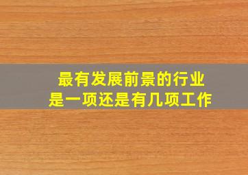 最有发展前景的行业是一项还是有几项工作