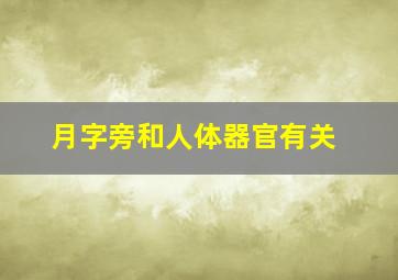 月字旁和人体器官有关