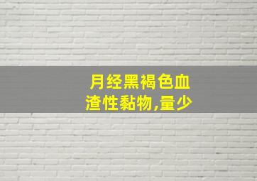 月经黑褐色血渣性黏物,量少