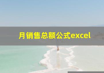 月销售总额公式excel