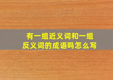 有一组近义词和一组反义词的成语吗怎么写