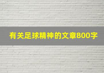 有关足球精神的文章800字