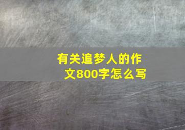 有关追梦人的作文800字怎么写