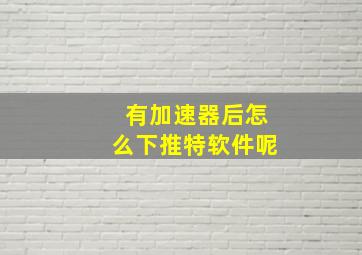 有加速器后怎么下推特软件呢