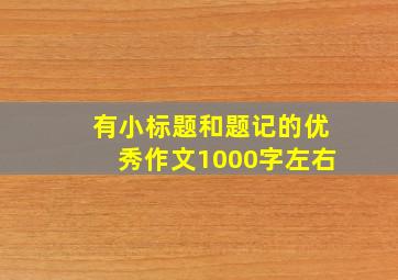 有小标题和题记的优秀作文1000字左右