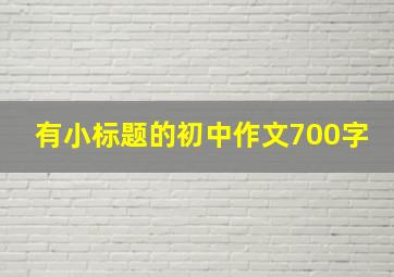 有小标题的初中作文700字