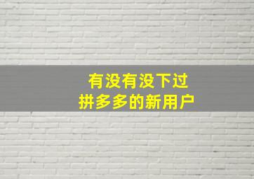 有没有没下过拼多多的新用户