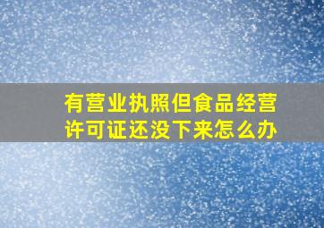 有营业执照但食品经营许可证还没下来怎么办