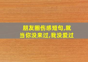 朋友圈伤感短句,就当你没来过,我没爱过