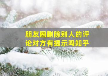 朋友圈删除别人的评论对方有提示吗知乎