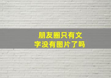 朋友圈只有文字没有图片了吗