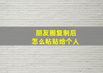 朋友圈复制后怎么粘贴给个人