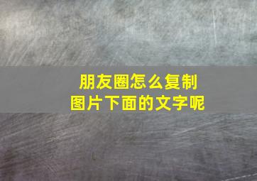 朋友圈怎么复制图片下面的文字呢