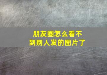 朋友圈怎么看不到别人发的图片了