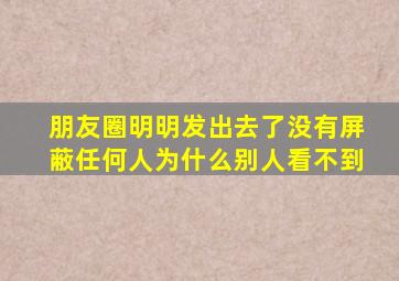 朋友圈明明发出去了没有屏蔽任何人为什么别人看不到