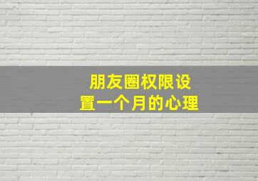 朋友圈权限设置一个月的心理