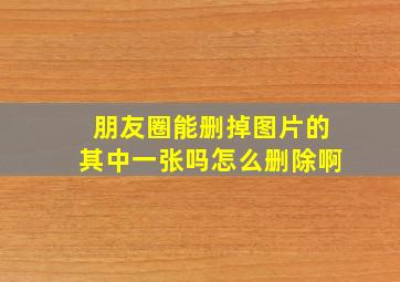 朋友圈能删掉图片的其中一张吗怎么删除啊