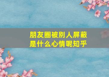 朋友圈被别人屏蔽是什么心情呢知乎