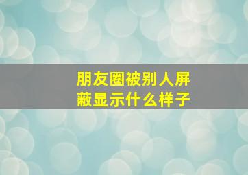 朋友圈被别人屏蔽显示什么样子