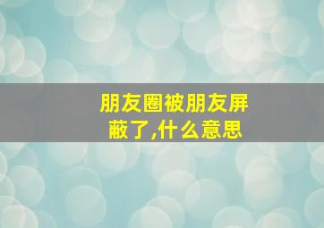 朋友圈被朋友屏蔽了,什么意思