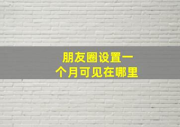 朋友圈设置一个月可见在哪里