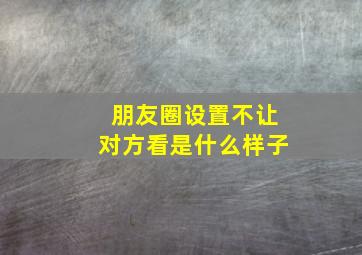 朋友圈设置不让对方看是什么样子