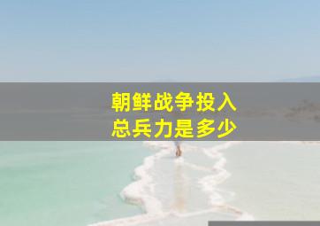 朝鲜战争投入总兵力是多少