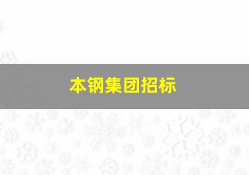 本钢集团招标