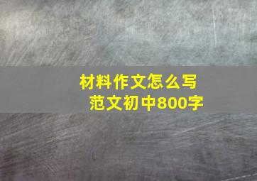 材料作文怎么写范文初中800字